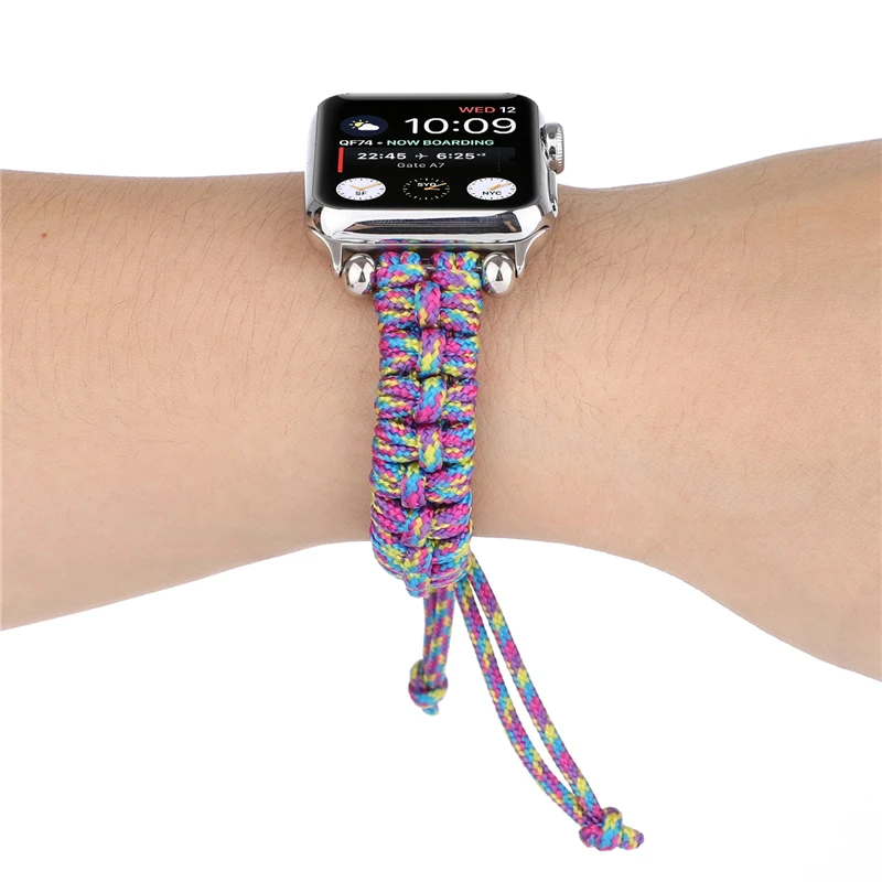 Спортивный тканый ремешок для Apple watch band 5 4 40/44 мм нейлоновый браслет Iwatch bands 3 2 38/42