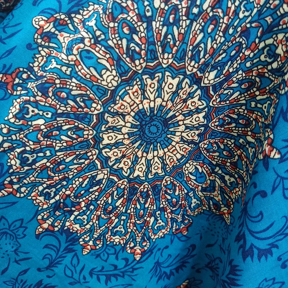 Женское элегантное платье в африканском стиле Dashikiage синее из 100% хлопка с