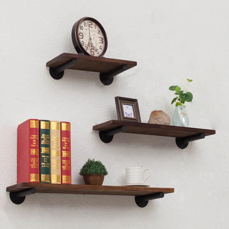 Горячая Бытовая кованый настенный Треугольники кронштейн Подставка черные