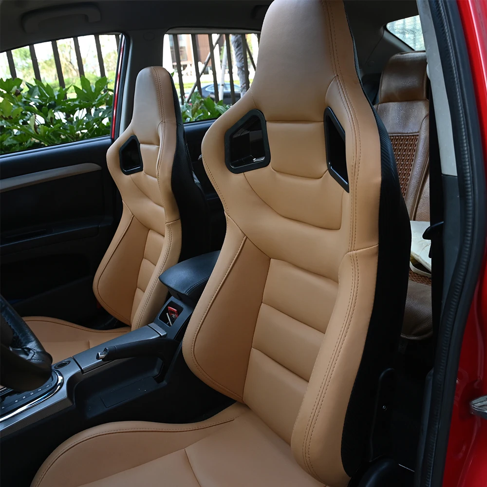 R-EP 2Pcs Tuning car Racing Seat Universal for Sport Car Simulator Bucket Seats Adjustable Yellow PVC Leather 1 Pair XH-1041-YL |