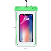 fluorescent transparent waterproof pouch for mobile phones universal swimming waterproof phone bag diving anti water phone case