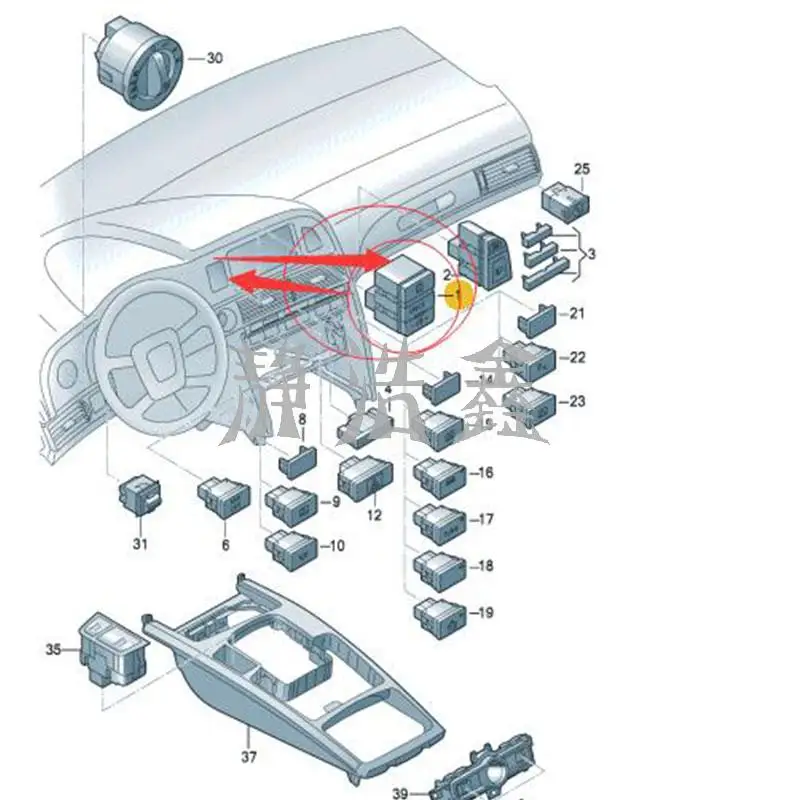 4LD 927 123 выключатель освещения Подходит для Audi A6 C6 инструмент кнопка с подсветкой