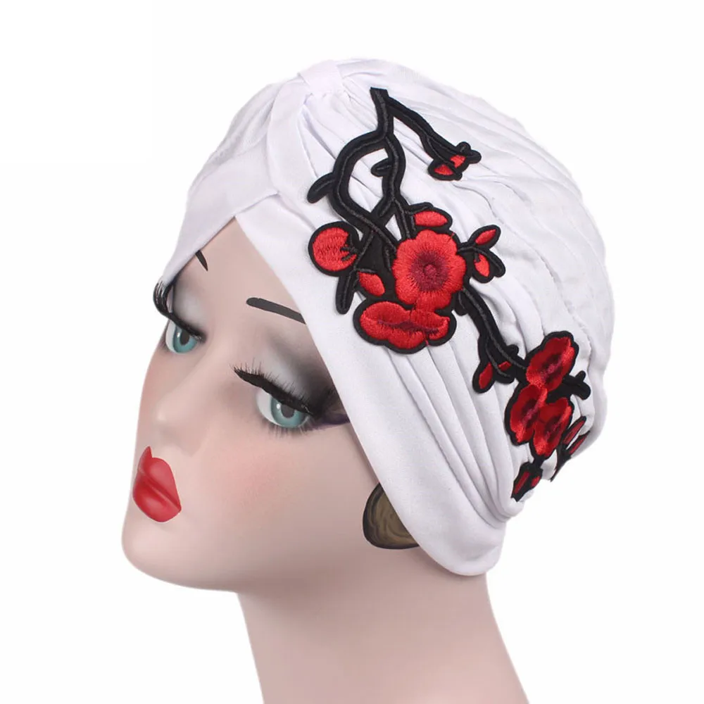 Best Christmas present Women Embroidery Cancer Chemo Hat Beanie Scarf Turban Head Wrap Cap Lowest price 2019 | Аксессуары для