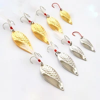 snake hard spinner spoon lure metal sequins baits with treble hook feather fishing lures gold silver 3 5g5g7g10g15g20g