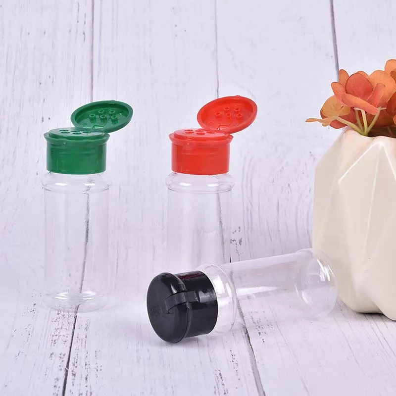 

5Pcs 100ml New Plastic Spice Salt Pepper Shakers Seasoning Jar BBQ Condiment Vinegar Bottling