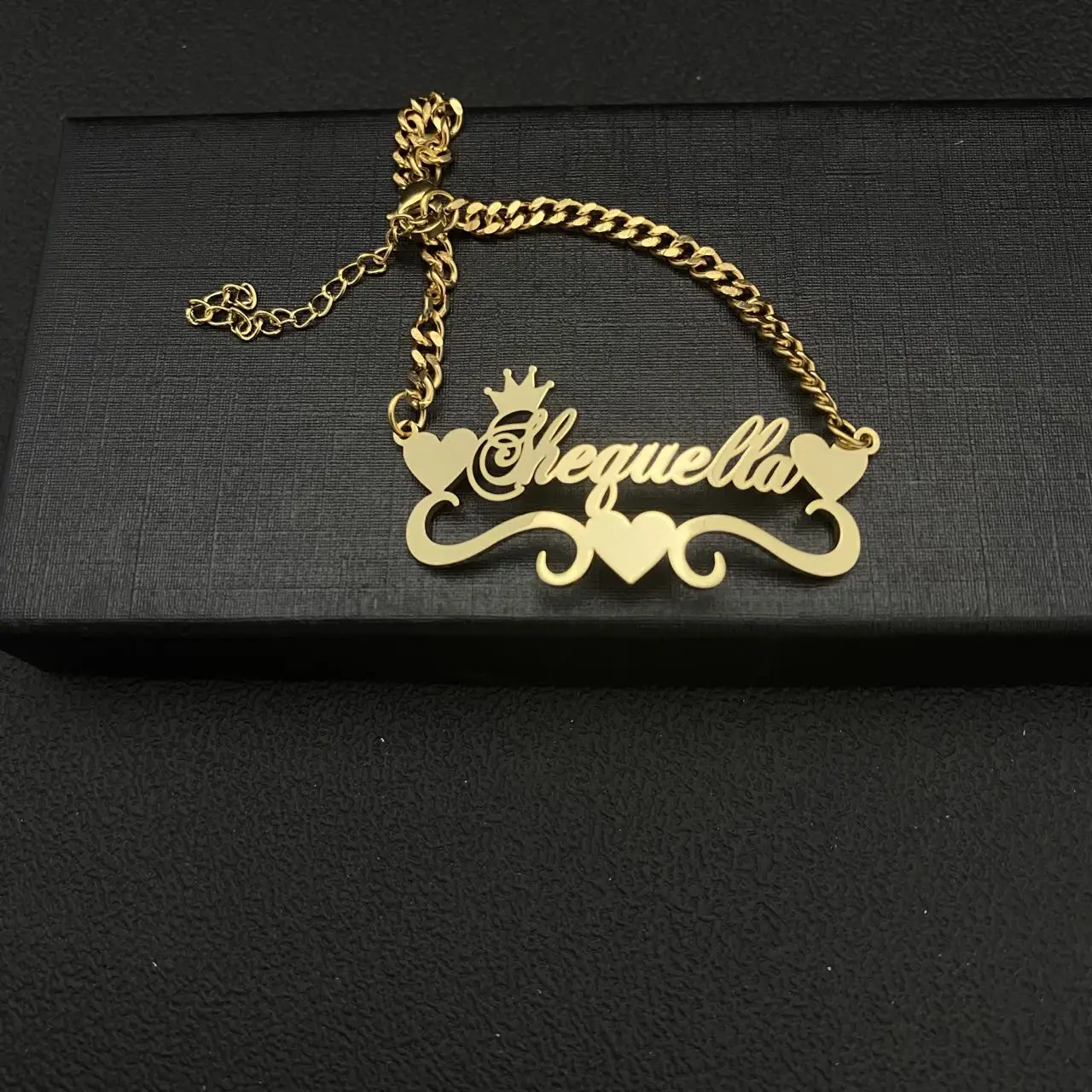 Браслет-цепочка из нержавеющей стали с короной и сердцем | Украшения аксессуары