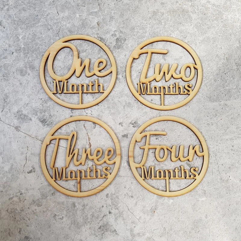 Набор для фотосъемки детей с деревянными вырезами 12 месяцев | Дом и сад