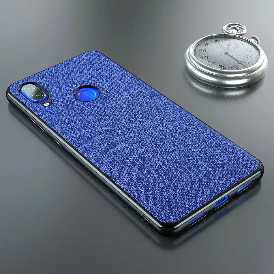 Cloth Blue Cloth Frabic Phone Case For Xiaomi Redmi Note 7 6 8 Pro 5 4X 4 4A 6A 7A 6X 5A S2 Y2 A2 Lite Plus Soft Silicone Cover Coque - Color: Cloth Blue
