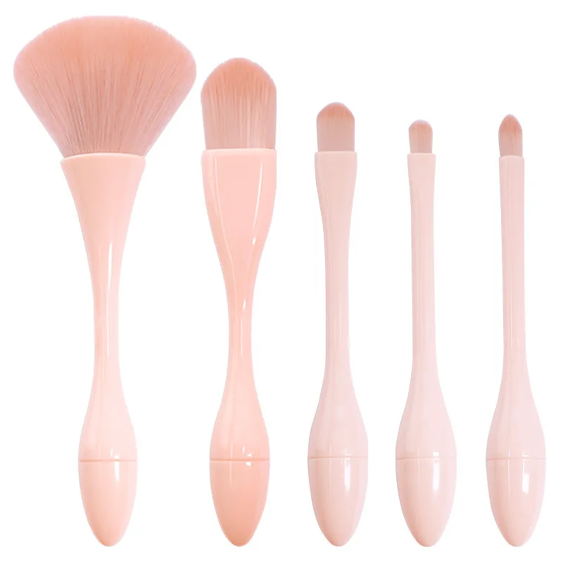 

5Pcs Makeup Brushes Set Eye Shadow Loose Powder Foundation Lip Blush Travel Make Up Brush Set with Bracket