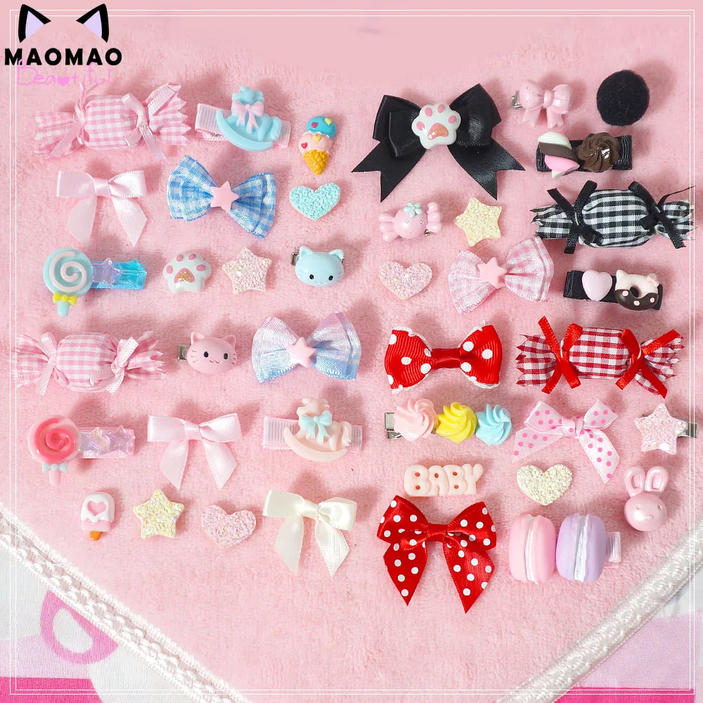 Ручная работа милые красные заколки в форме кошки Ba милая маленькая мама черная