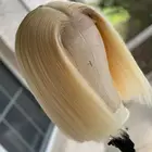 Парик 613 блонд боб бразильские бесклеевые прозрачные парики на сетке для женщин прямые человеческие волосы цветной короткий парик предварительно выщипанный 13X4 парик