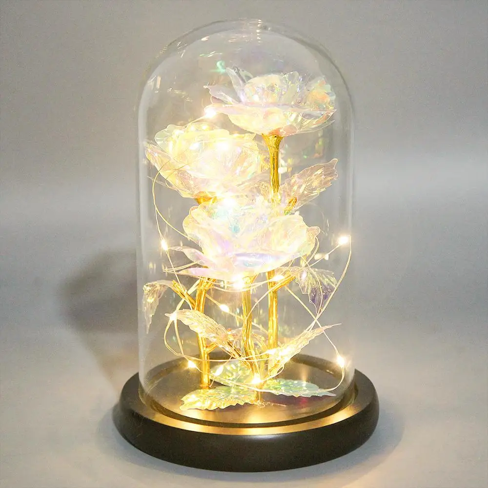 

in Glass Dome Preserved Fresh Flower Eternal Flower Gold Foil Rose Rose Flower Valentine'S Day Anniversary Present NEW Year