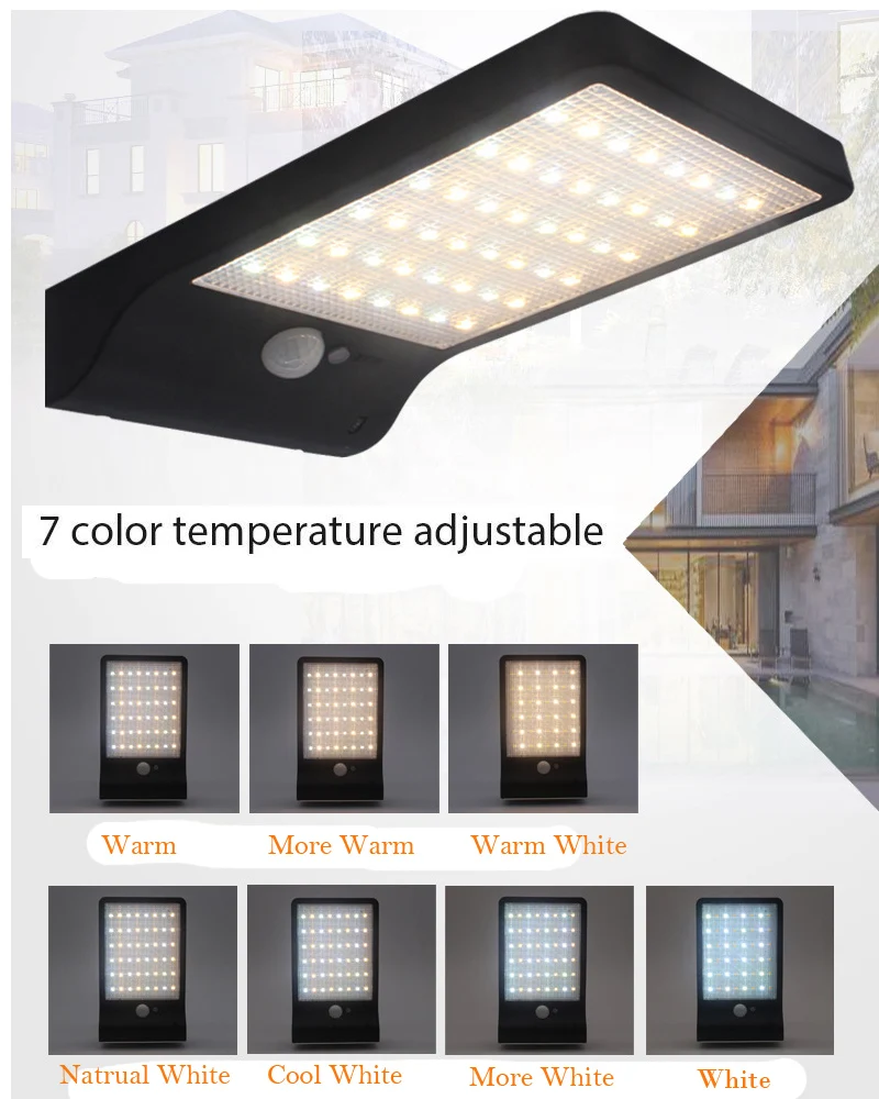 SZYOUMY Открытый PIR Сенсор 450lm 48led Солнечный настенный светильник Водонепроницаемый