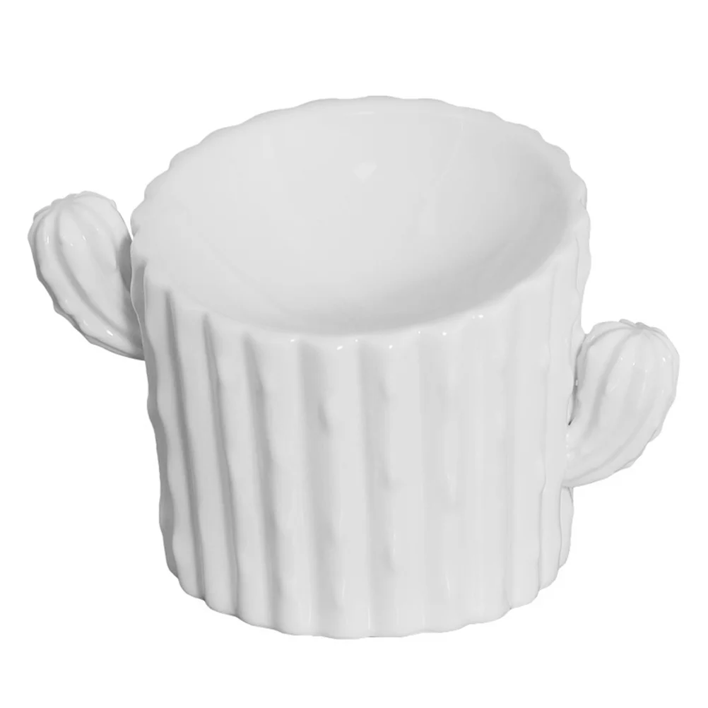 

1 шт. декоративная миска для домашних животных, защитная миска с высокой основой, миска для кормления домашних животных (белая)