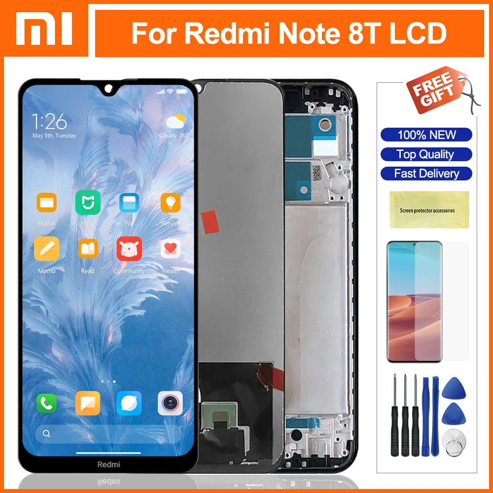 

ЖК-дисплей 6,3 ''для Xiaomi Redmi Note 8T, ЖК-дисплей, сенсорный экран, дигитайзер в сборе, запасные части для Redmi Note8T, ЖК-дисплеи