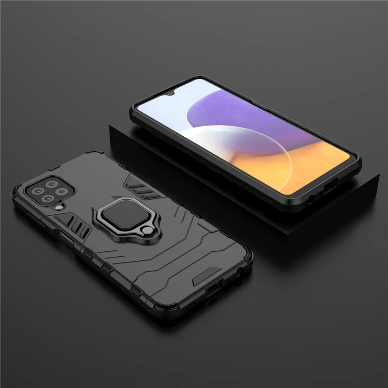 for samsung galaxy m32 case shockproof armor finger ring bracket case for samsung galaxy m22 cover for galaxy m52 5g galaxy a03s free global shipping