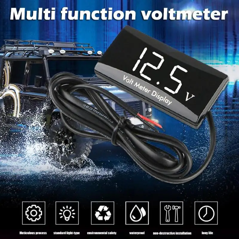 Многофункциональный 12 В светодиодный вольтметр Стабильная производительность