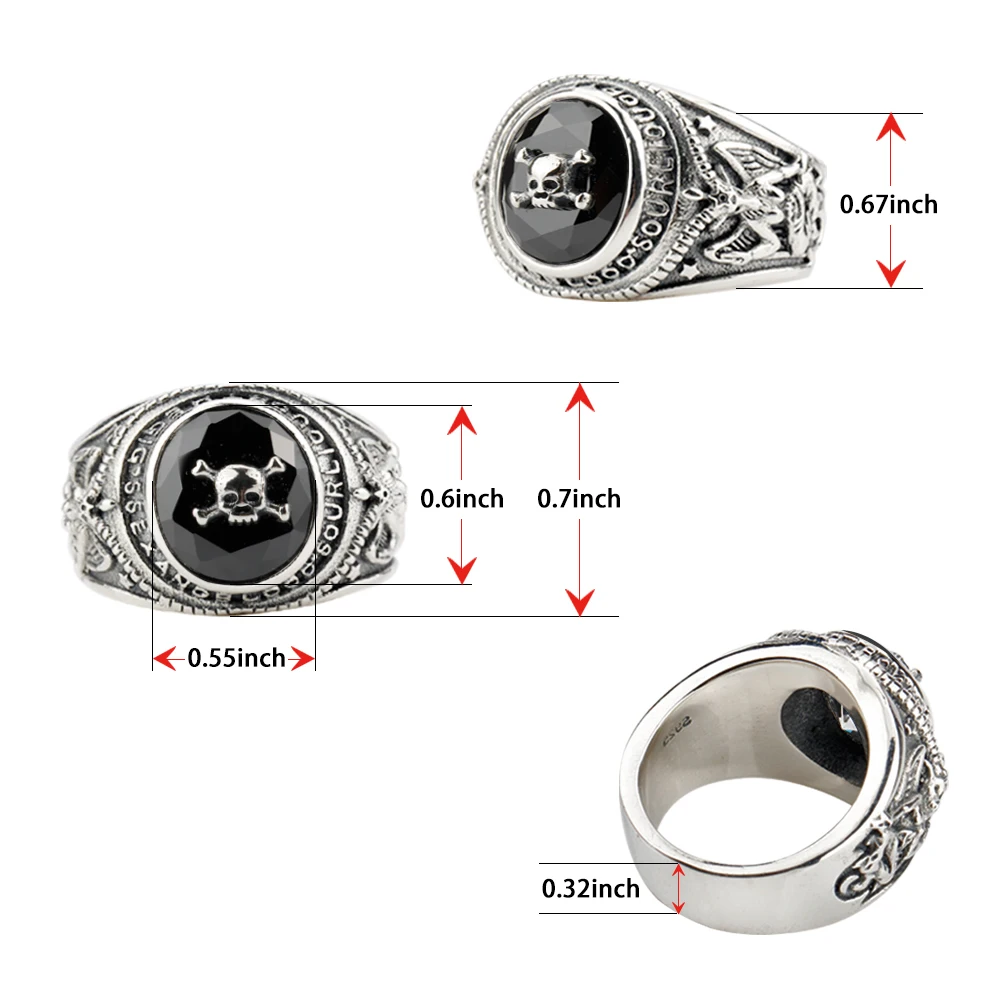 Винтажное кольцо с черепом 925 пробы серебро для мужчин 30 г тяжелый скелет байкер