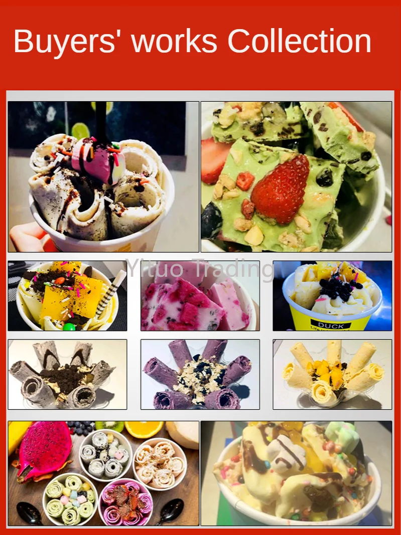 

Kk-580F Fried Yogurt Machine Fried Ice Cream Commercial Automatic Fried Ice Single and Double Pan Fried Fruit Yogurt Roll