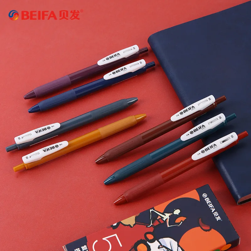 Xiaomi BEIFA 3pc/5pc/Set Retro Gel Pens Color Press Black Refills 0.5MM Neutral caneta Smooth Writing School Office Stationery | Канцтовары