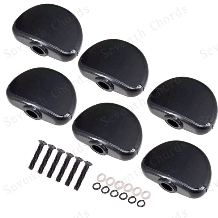 6 шт черный Пластик большой полукруглой формы гитарные Колки тюнеры Замена