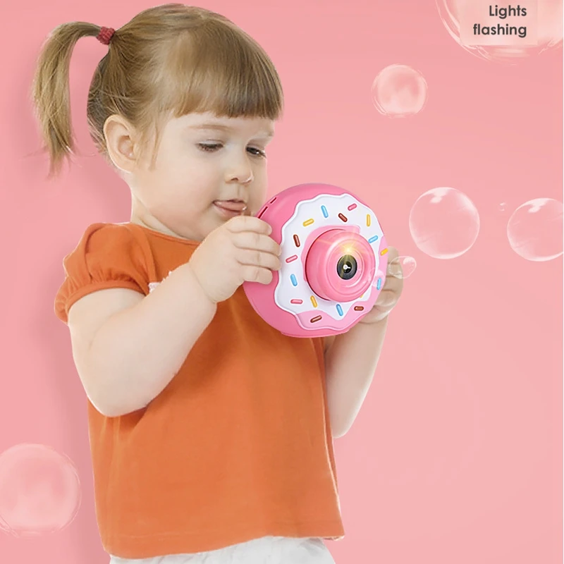 

Automatic Donuts Bubble Machine Maker Electric Bubble Blowing Toy for Children Cartoon Sound and Light Bubble Toys