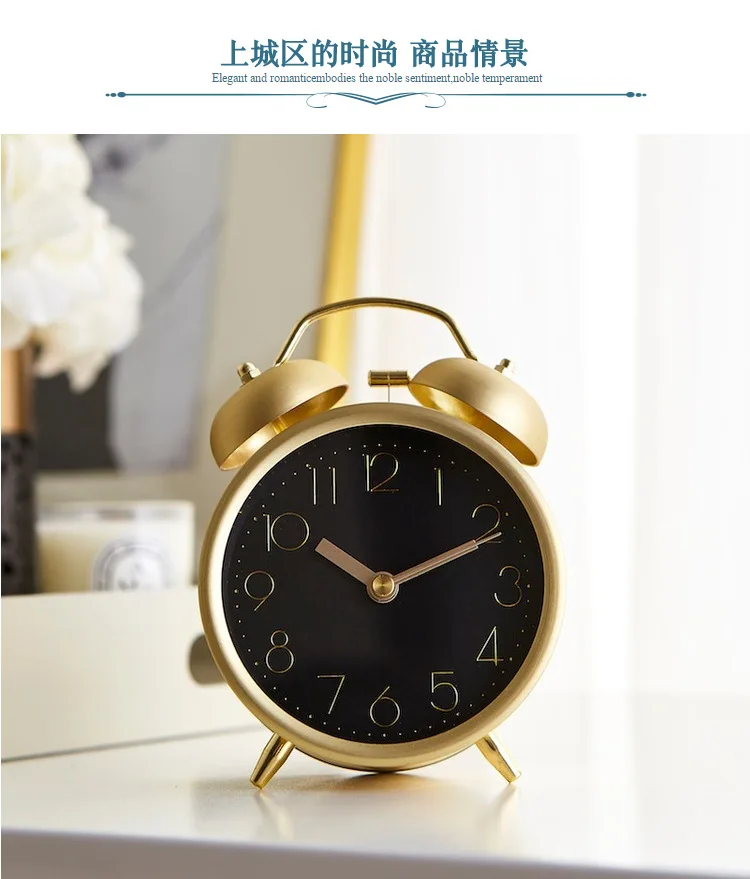 Винтажные металлические часы-будильник простые цифровые с функцией повтора