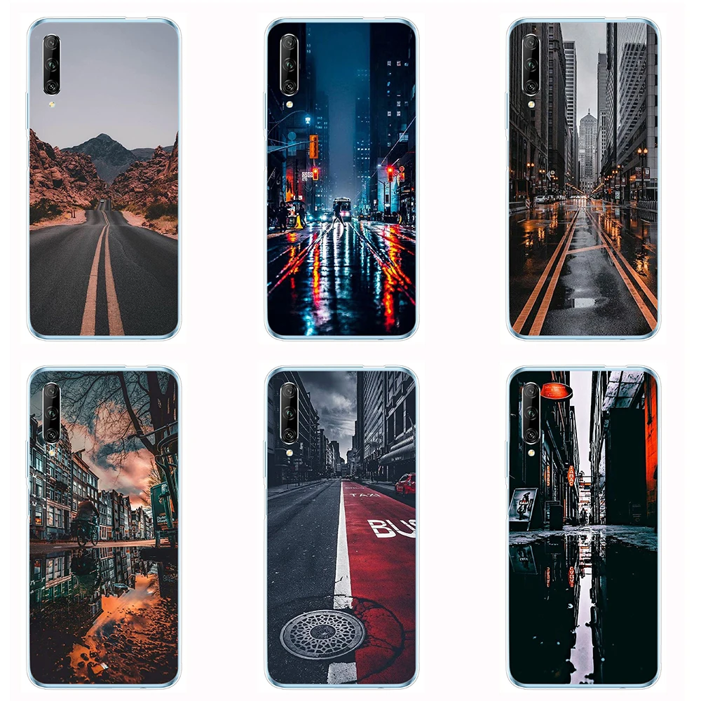Силиконовый чехол для Huawei Y9s Tpu прозрачный пейзаж мягкий на 6 59 полная защита Etui