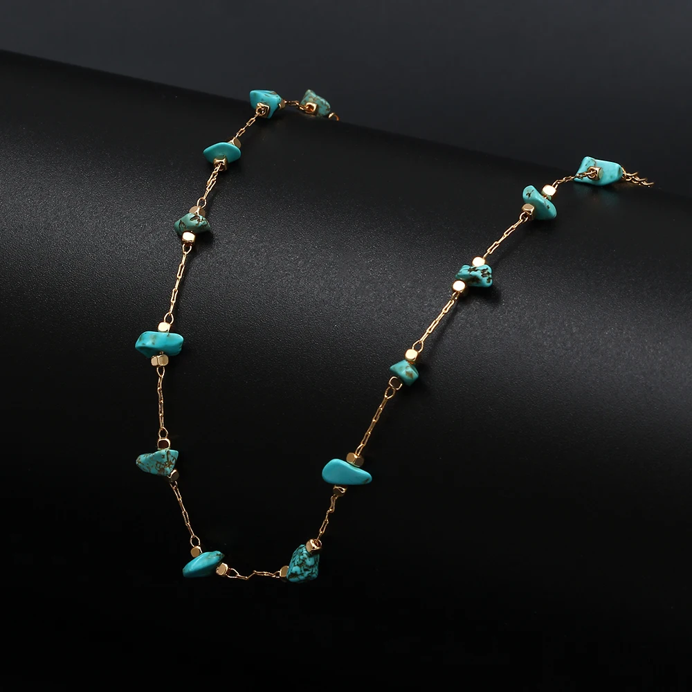 MEIBEADS 1 шт. модный ножной браслет из натурального камня золотого цвета с