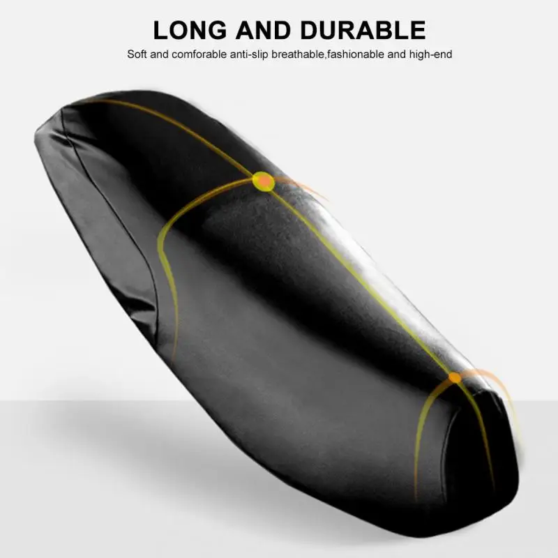 

Motorcycle Seat Cover Black Leather Electric Bicycle PU Leather Rainproof Waterproof Dustproof Cushion Cover Auto Fitting Seat