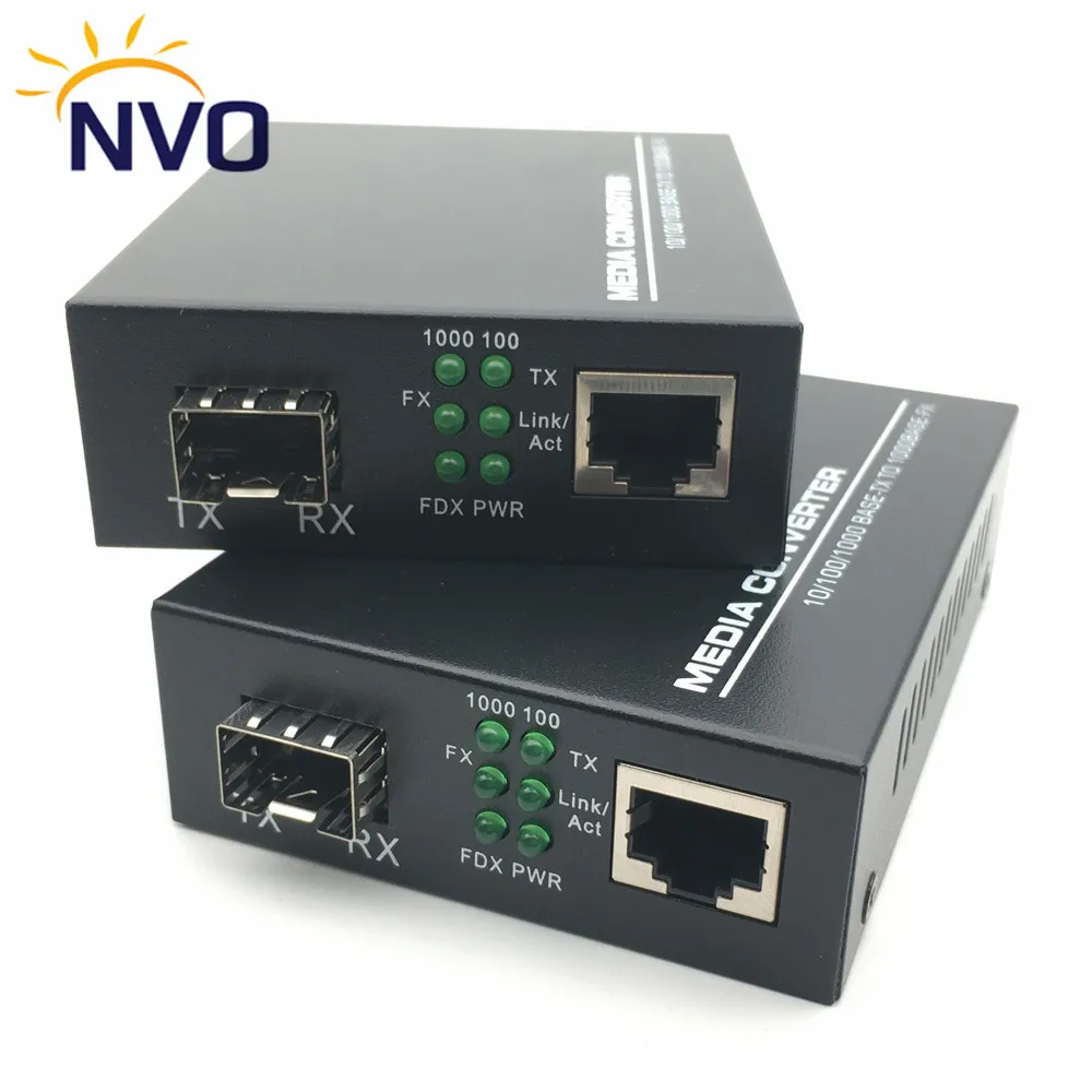 Гигабитный волоконный медиа-конвертер 10/100 Мбит/с SM Fiber SFP и RJ-порт внешний