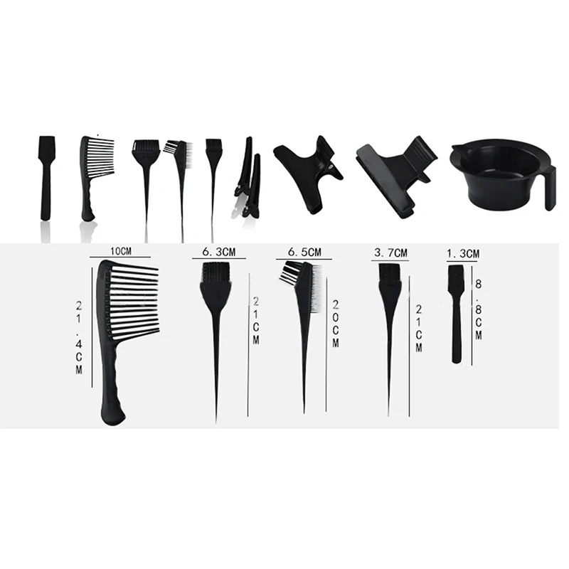 

Hair Color Dye Bowl Comb Brushes Tool Kit Set Tint Coloring Dye Bowl Comb Brush Twin High Quality Headed Brushes Set