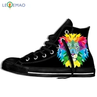 outdoor walking shoes funny animals print men3d rainbow lion skull double faced unisex comfortable students sneakers