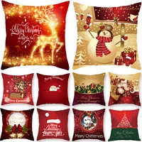 peach skin christmas pillowcase snowman elk santa claus cushion cover christmas decorations for home xmas year new 2021 navidad