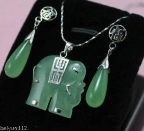 Хит продаж новинка быстрая доставка Изысканный зеленый камень слон ювелирное