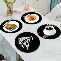 kitchen placemat coaster pu leather anti slip heat resistant table mat anti dirty mat design dinner home kitchen place mat