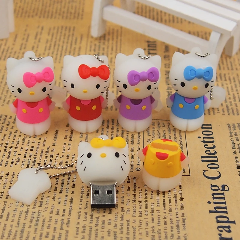 Прекрасный USB флешка анимадо мультфильм флэш накопитель 128 МБ 32 Гб 64 ГБ флеш 2 0 Hellow