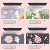 1pc cute mouse pad creative game computer keyboard long table mat kawaii desk for teen girls mouse pad bedroom office supplies