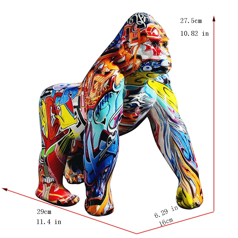

Estatua colorida creativa del gorila, escultura de resina del arte de la decoracin de la tienda del bar de la oficina en casa