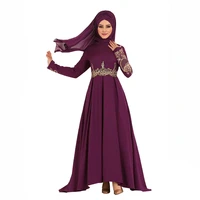 muslim dress high waist elegant temperament big swing dress plus size dress arabe dresses for women jelaba femme musulman robe l