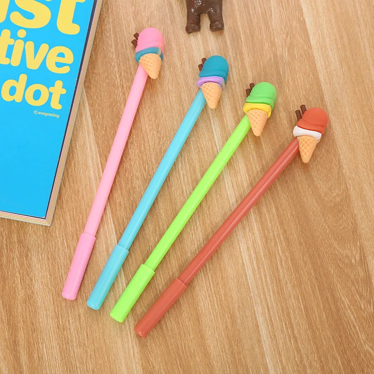 

36PCS Ice Cream Silica Head Neutral Pen Student Cartoon Gel Pen Simulation Ice Cream Signature Pen Kawaii School Gel Pens