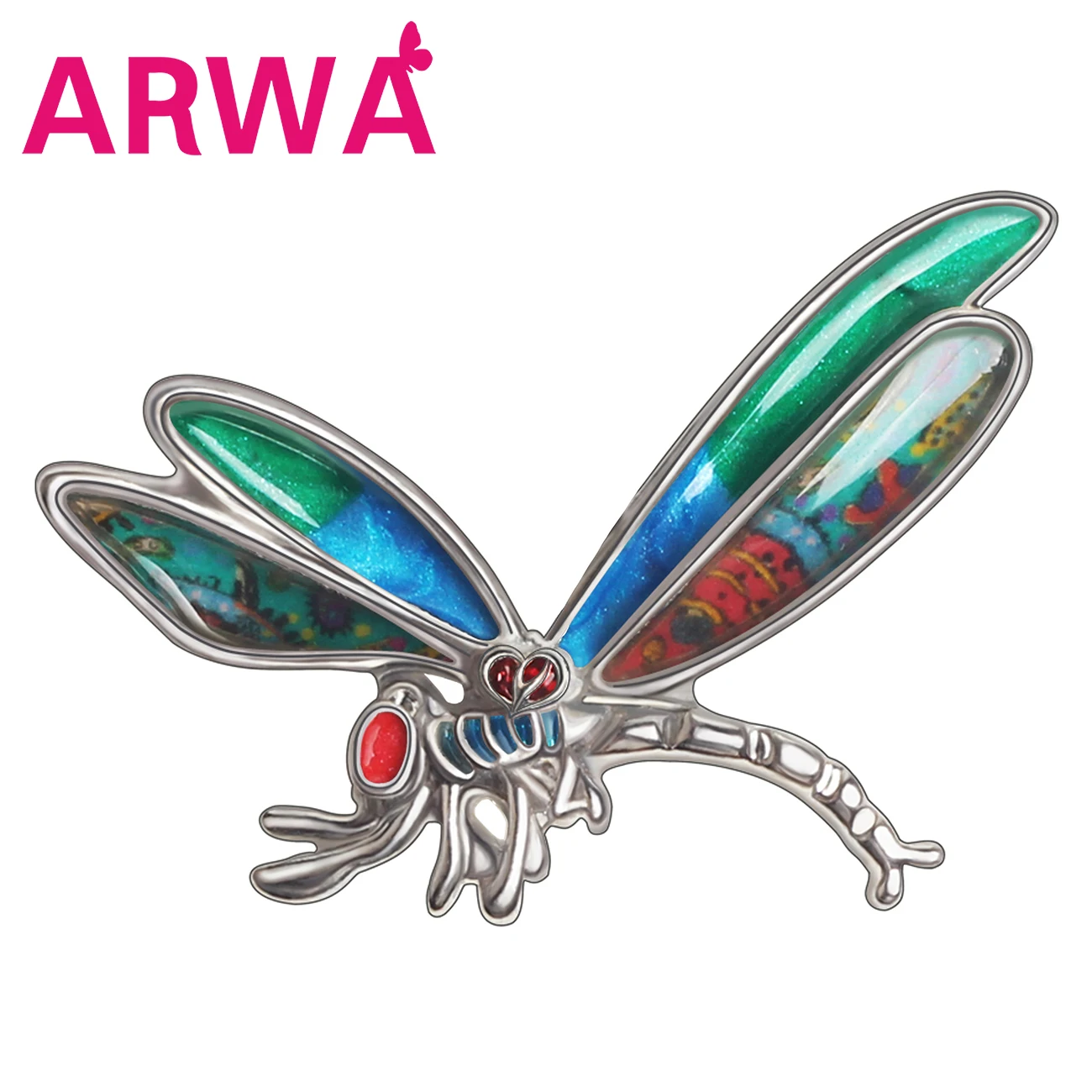 Брошь из металлического сплава с эмалью в виде большого насекомого | Украшения и