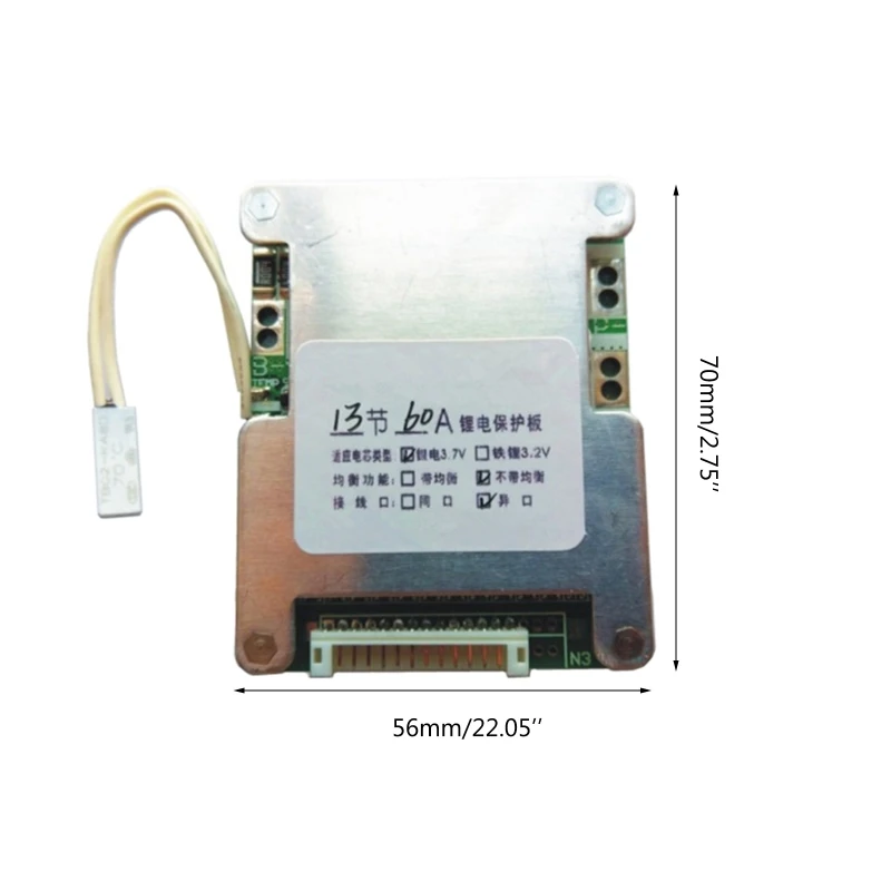 

Плата защиты аккумулятора 13S 48 в 60 А, плата эквалайзера BMS PCB для литий-ионных аккумуляторов 11 мА