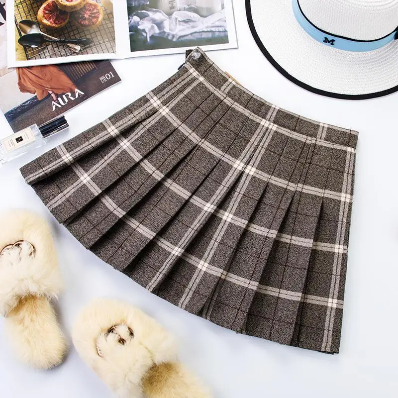 Осенняя и зимняя форма для старшей школы юбка для девочек Harajuku японский консервативный стиль плюс размер черная плиссированная юбка с высокой талией XXL - Цвет: O
