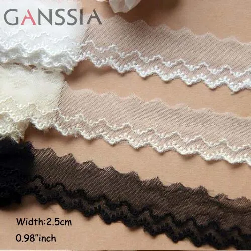 1 ярда в ширину 2 5 см двойные с волнистым дизайном кружева вышивка тюль для DIY