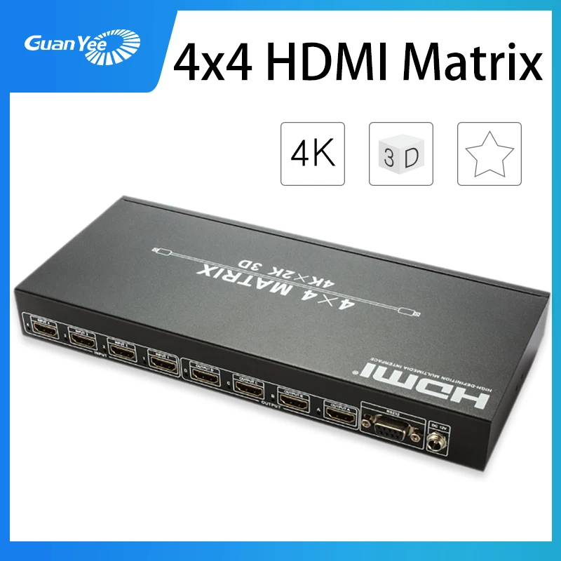 Переключатель Hdmi матрица 4k сплитер 4x4 для PS4 проектор ноутбук Xbox с ИК пультом