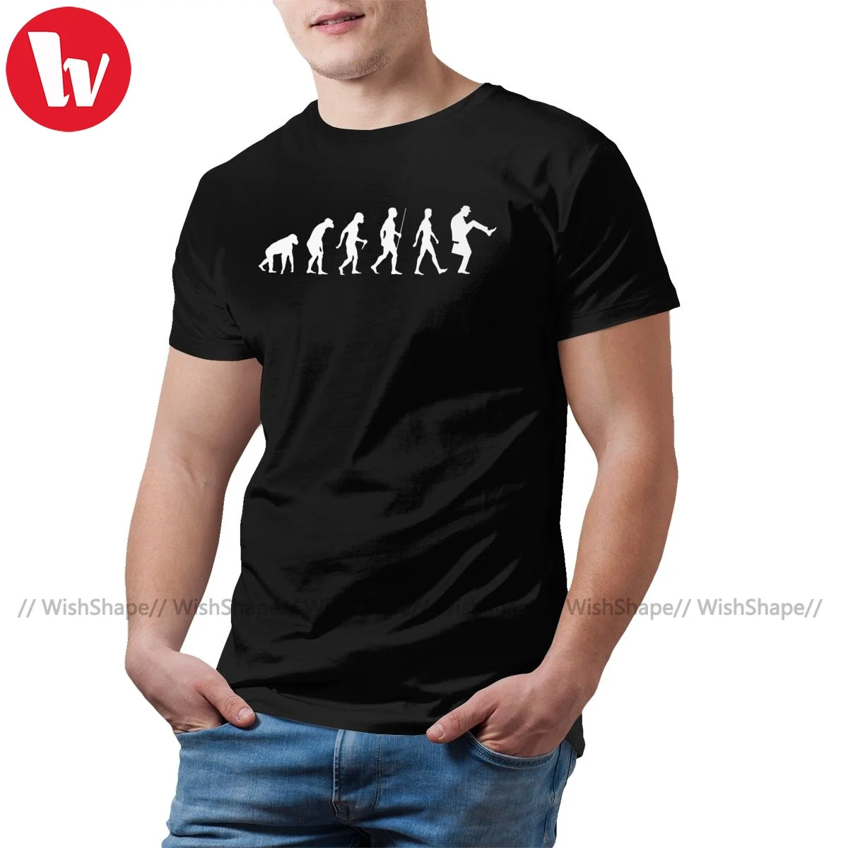 Evolution Of Man T Shirt Funny 100 Cotton Basic T-Shirt Short-Sleeve Printed Tshirt Big Men