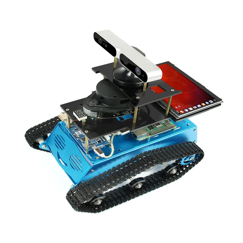 Billig Upgrade Raspberry Pi ROS Roboter Kit 4B Intelligente Track Trolley Slam Radar Navigation Opencv Maker Unmontiert Kit