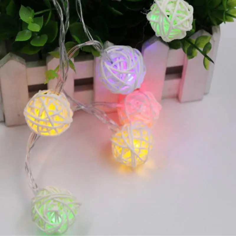

LED String Lights Christmas Tree Hanging Lamp Cotton Ball Garland Fairy Lamp Strings Decorative Lights Home New Year Decor Tool