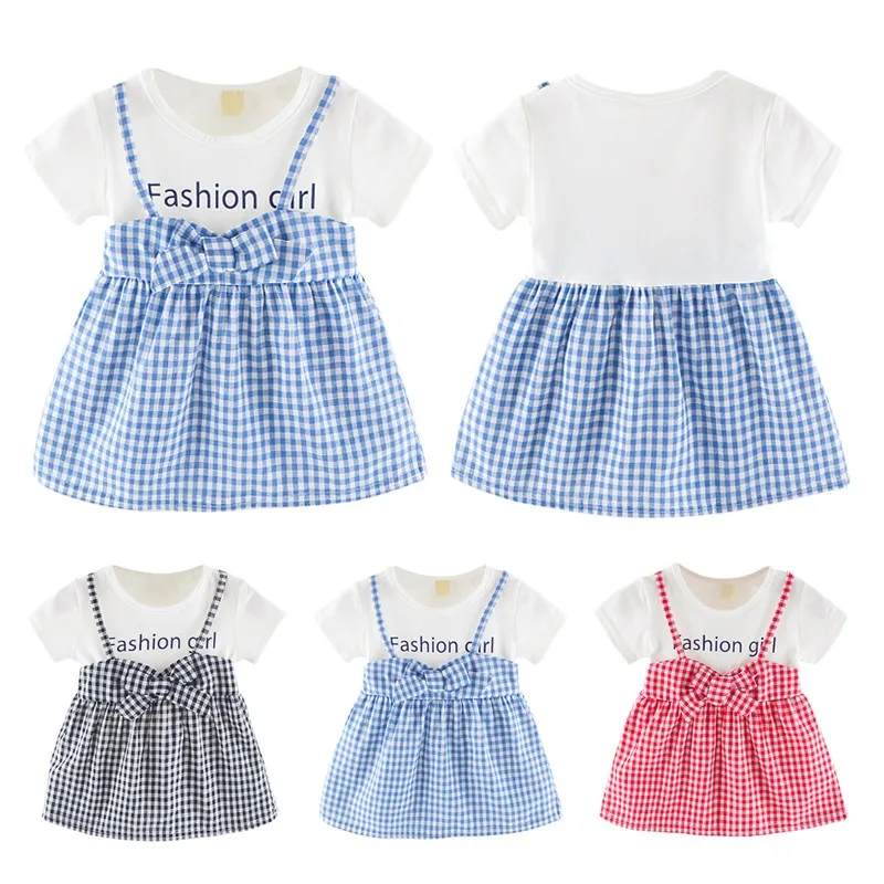 Модное платье принцессы для маленьких девочек милый летний хлопковый сарафан в